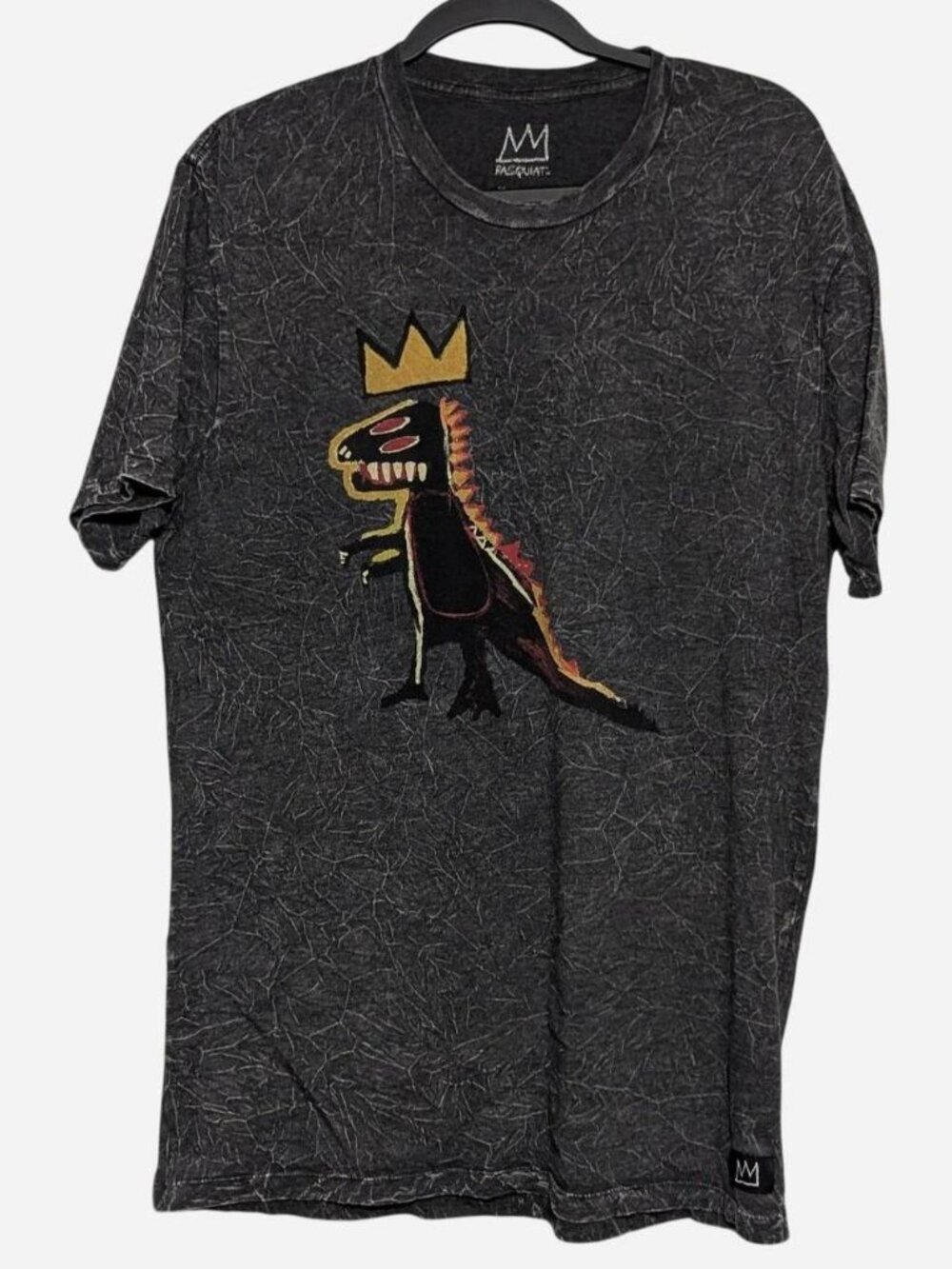 Official Jean-Michel Basquiat "Pez Dispenser" Crowned Dinosaur Acid Wash Tee